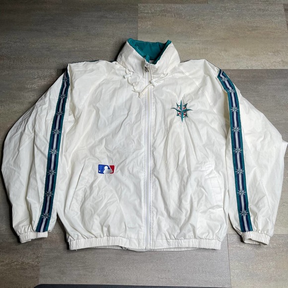 SOLD Pro Player VTG Hooded Mariners Windbreaker XL - Picture 1 of 4